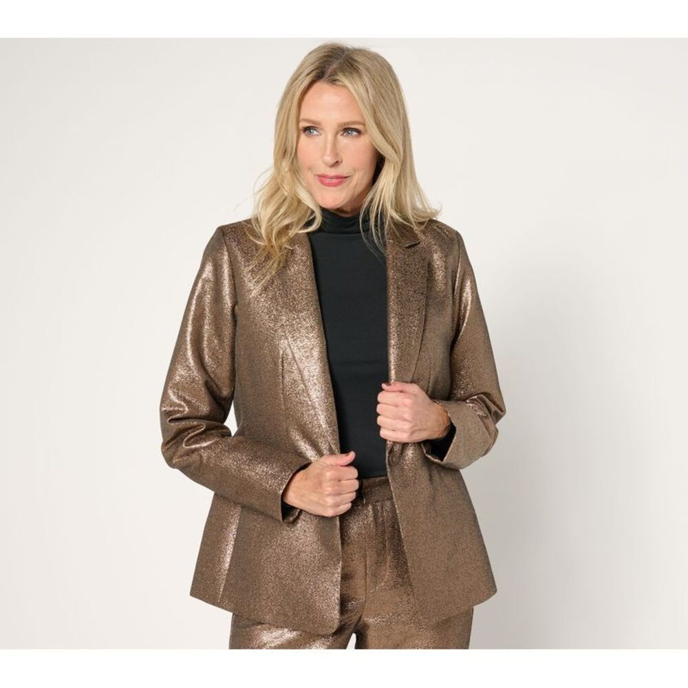 Joan Rivers Classics Collection Women's Petite Jacket Medium Grey Heather